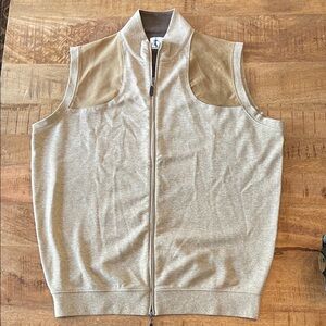 Sharp Lad Sleeveless Full Zip Vest Large Preppy Golf Neutral